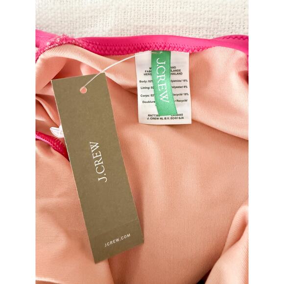 J. Crew | NWT | Ruched V-neck one-piece in Radiant Fuchsia | Sz 6 - Picture 9 of 12